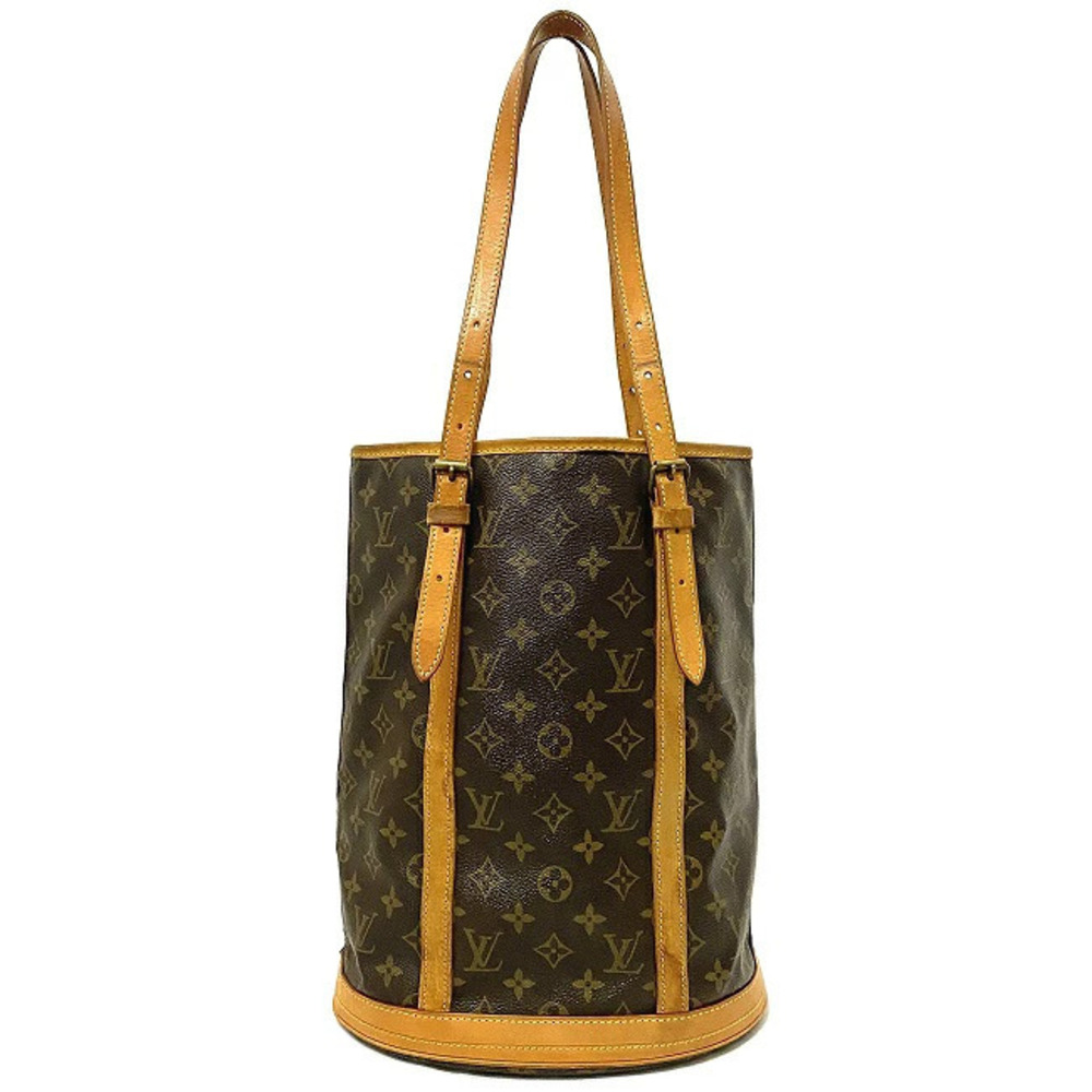 Louis Vuitton Brown Pattern Bag Beige Bucket All Handbag LV Tote over - Picture 3 of 10